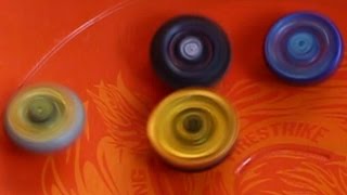 Beyblade FFA   Hades Kerbecs vs Galaxy Pegasus vs Gravity Destroyer vs Rock Zurafa!