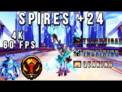 [4K 60FPS] KYRIAN Fury Warrior M+ SoA +24 Night time! (Tyr, Rage, Volcanic) - WoW Shadowlands 9.1.5