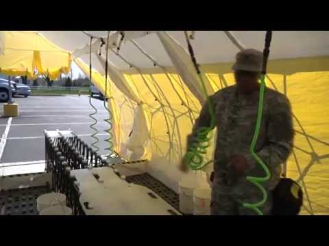The 637th Chemical Company conducts decontamination training