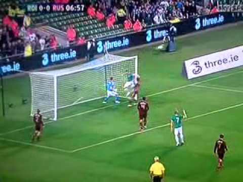 Republic of ireland v russia euro 2012 qualifier almost goal