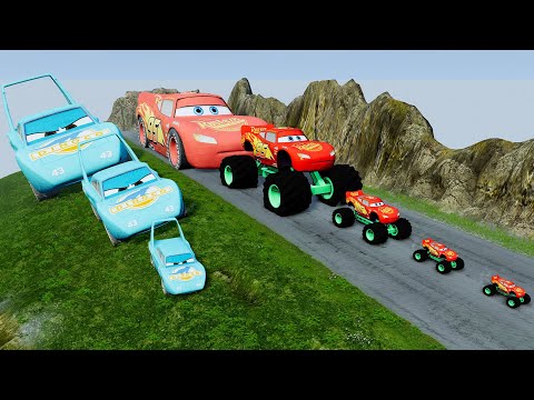 Big & Small McQueen Boy,Tow Mater vs Dinoco, Doc Hudson vs Pixar Car vs DOWN OF DEATH - BeamNG.Drive