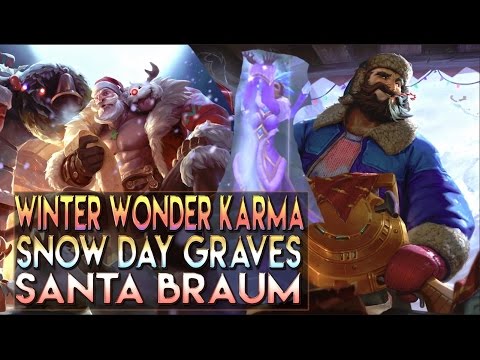 Snow Day Graves, Santa Braum, Winter Wonder Karma Skins Spotlight - League of Legends