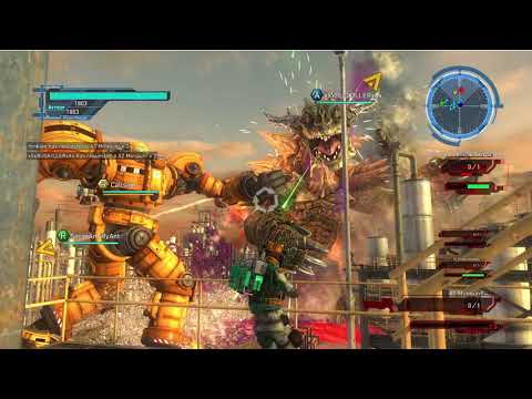 A giant robot beating up a giant monster | EDF5