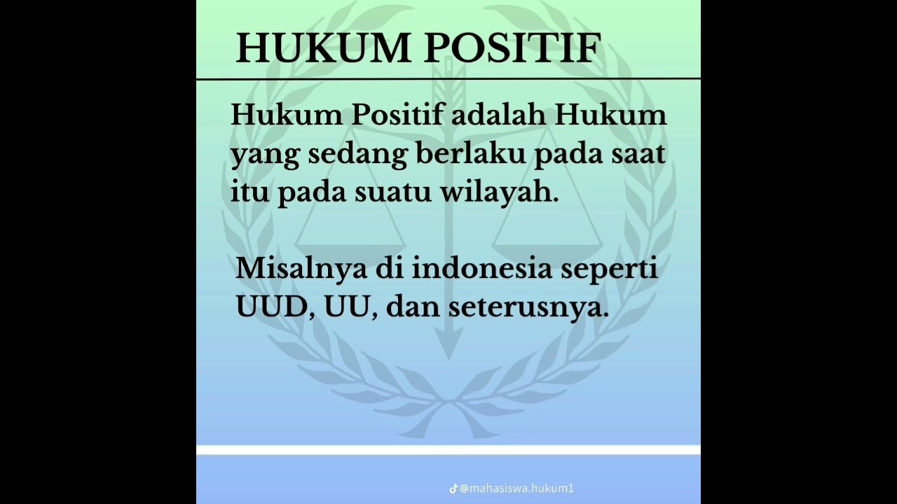 pengertian hukum positif dan hukum negatif