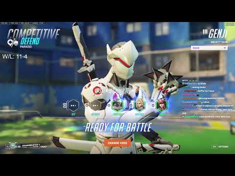 NECROS SICK GENJI GAMEPLAY - 42 ELIMS! [ OVERWATCH 2 SEASON 2 TOP 500 ]