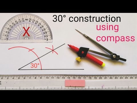 constructing an angle of 30° degree || How to construct 30° degrees