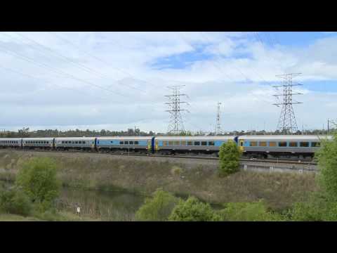 Countrylink XPT passenger train service at Warabrock NSW , Australia