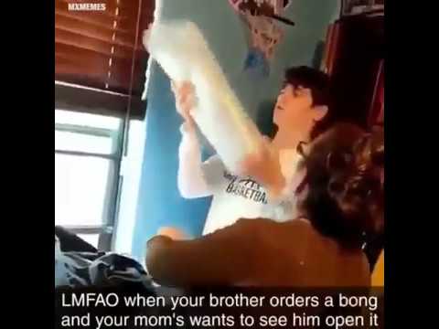 Kid orders bong, Package arrives and his mom wants to see him open it