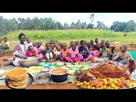 Village Christmas Celebration 🎄🔥 | African Mum Cooks a Whole Goat & Feeds the Entire Village