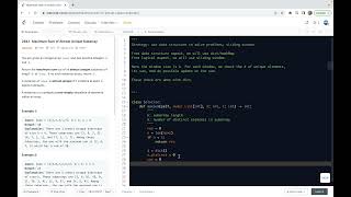 YouTube video 'leetcode 2841 [Google  Q]. Maximum Sum of Almost Unique Subarray - dictADT, sliding window'