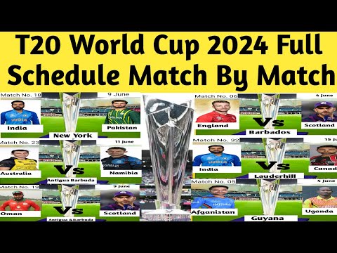 T20 World Cup 2024 Full Schedule All Teams। India Team All Matches। Date, Time, Vannue।