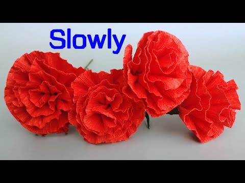 ABC TV | How To Make Paper Flower From Crepe Paper #3 (Slowly)- Easy Craft Tutorial