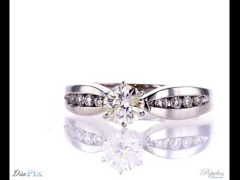 Natural Genuine Round Cut 14k White Gold Diamond Engagement Ring 0.86 CTW G I1