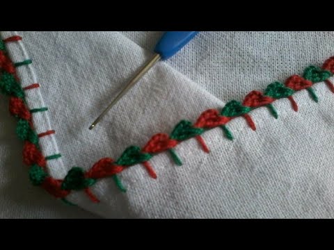 Caseado em croche com duas cores - PARA CANHOTO(A)