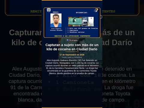 Capturan a sujeto con más de un kilo de cocaína en Ciudad Darío