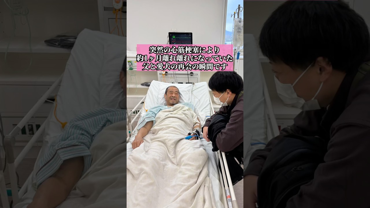 【感動】心筋梗塞で倒れ離れ離れになった父と愛犬の再会の瞬間です。#shorts
