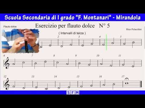 Flauto dolce: Esercizio n°5 - Video Spartito (by AM&RP)