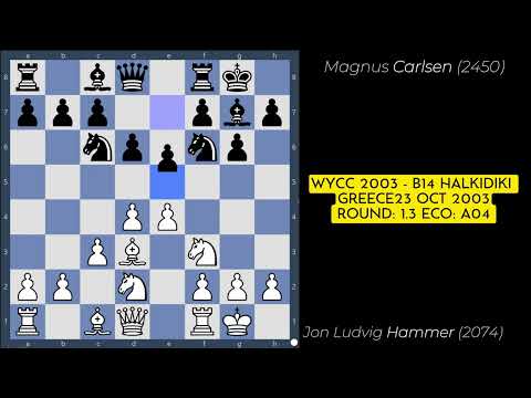 Jon Ludvig Hammer vs  Magnus Carlsen | WYCC 2003 - B14 Halkidiki GRE 23 Oct 2003 Round: 1.3 ECO: A04