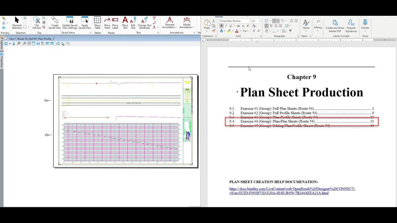 ORD – Road 1 – Chapter 9 – Plan Plan Sheets – Exercise 4