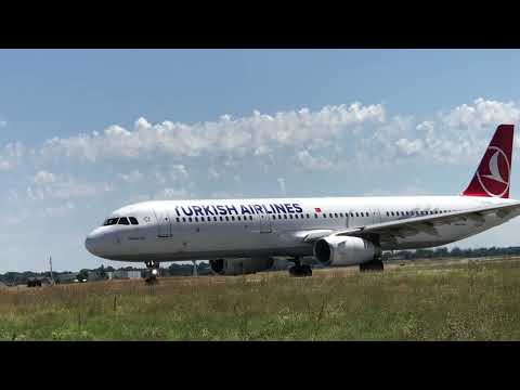 Turkish Airlines Airbus A321 TC-JTL take off Bologna airport #aviation #a321 #airbus