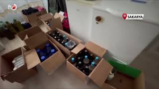 Sakarya’da Kaçak İçki Operasyonu Bidon Bidon Sahte Alkol Ele Geçirildi