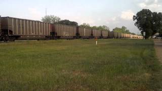 preview picture of video 'Loaded San Antonio Coal passing Calvert, TX - 4.24.2014'