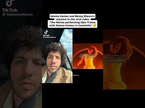 Selena's reaction is everything.. Lol😜 #selenagomez #bennyblanco #ojostristes #coachella #fyp