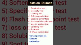 Tests for Bitumen| Highway Engineering | #shorts