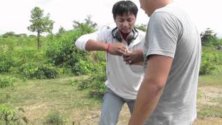 Throwing a hand grenade in cambodia