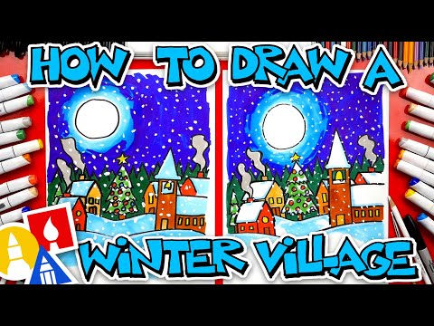How To Draw A Winter Village