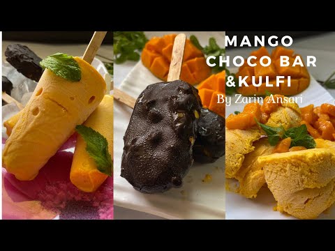 Mango Choco Bar and mango Kulfi/MangoCream/आसानमैंगोआइसक्रीम/Best mango ice-cream recipe/Mango Dolly