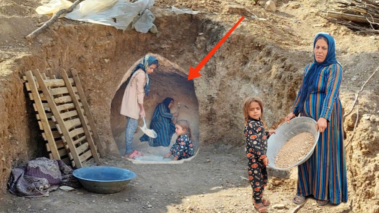 Mountain Shelter: Single Mother Preparing for Winter