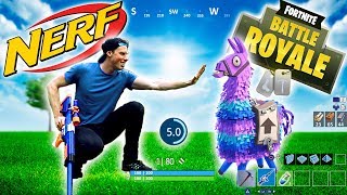 Nerf meets Fortnite Battle Royale #2 | Real Life Llama + Sniper Shootout!