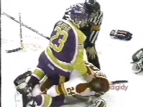 *Tocchet vs Hunter, Kings-Flames brawl 87-88 playoffs