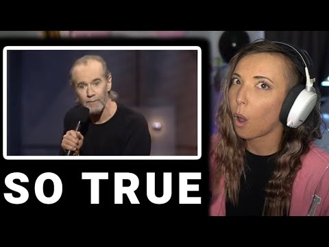 American Reacts to George Carlin on Soft Language