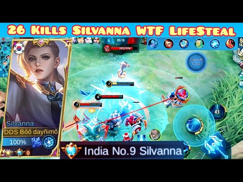 26 Kills! Silvanna WTF LifeSteal | Best Build 2021 | Global Silvanna Gameplay By Boo Daynimo - MLBB