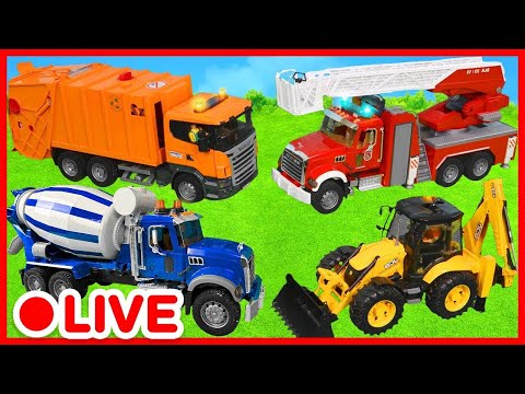 Çeşitli Oyuncaklar 🚒🚧 İtfaiye, Polis, Uçak, Otobüs, Traktör, Kepçe 🚒🚧 Çocuk Videosu | Kidibli