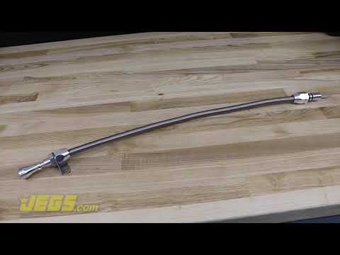 JEGS Flexible Braided Transmission Dipstick for TH350 & TH400 Polished 555-61595