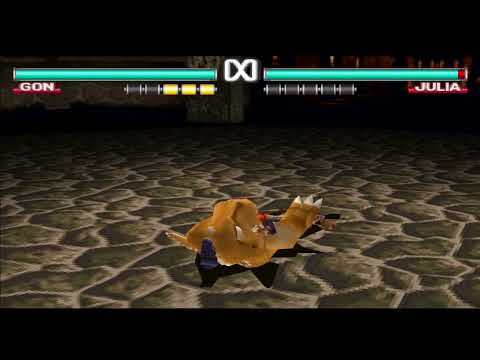 Tekken 3 Mone Sweep Gon King's move Leglock to Julia in Skirt