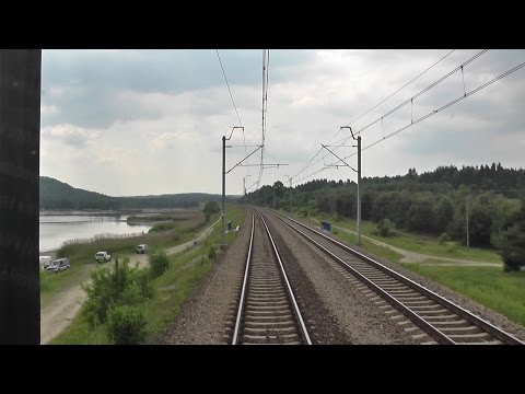 Odcinek Katowice - Kielce z tyłu pociągu TLK Sztygar