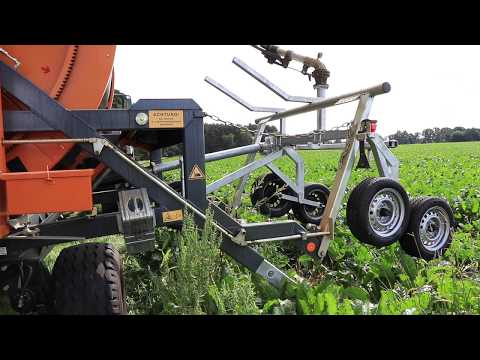 Hüdig Iromat II RED / Beregnungsmaschine / Hose Reel Irrigation Machine / 5 wheeled sprinkler cart
