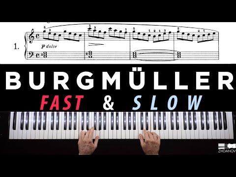 [𝐂𝐎𝐌𝐏𝐋𝐄𝐓𝐄] 25 Etudes by Burgmüller op. 100 | 𝐑𝐄𝐀𝐋 & 𝐒𝐋𝐎𝐖 𝐓𝐄𝐌𝐏𝐎 for Learning [Denis Zhdanov]