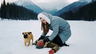 The old man collapsed in the snow，and poor pug rescused him｜pugstory #rescuse #aistroy 