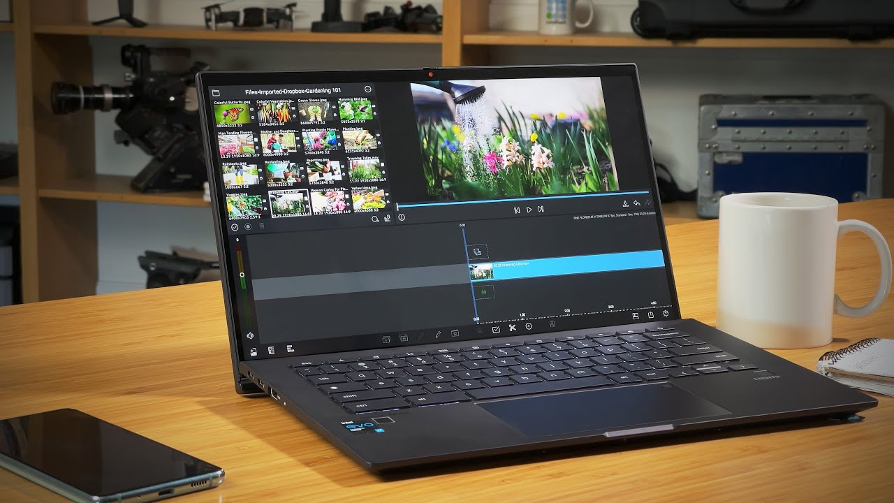 Video showing a video being edited in LumaFusion on a Chromebook