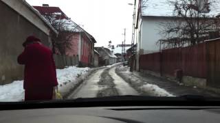 Strade di Romania in inverno