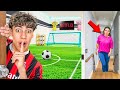 I Built A SECRET Soccer Field In My Room