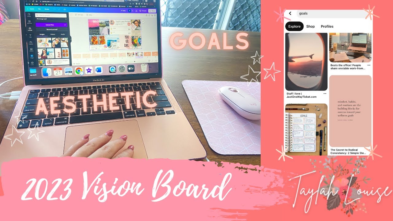 HOW TO CREATE YOUR OWN VISION BOARD / 2023 GOALS / AESTHETIC & REALISTIC USING CANVA & PINTEREST
