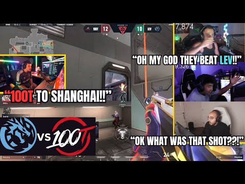 VALORANT Pros and Streamers react to 100T making it to shanghai after beating LEV