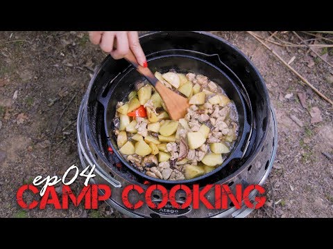 CAMP COOKING EP04 Chicken thigh with mushroom stew |...
