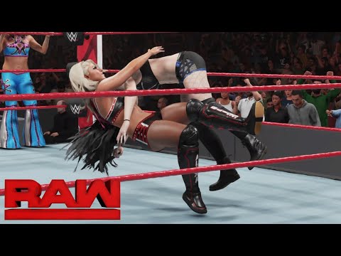 WWE 2K19 RAW Ember Moon and Paige vs Alexa Bliss and Mickie James: January 7, 2019
